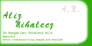 aliz mihalecz business card